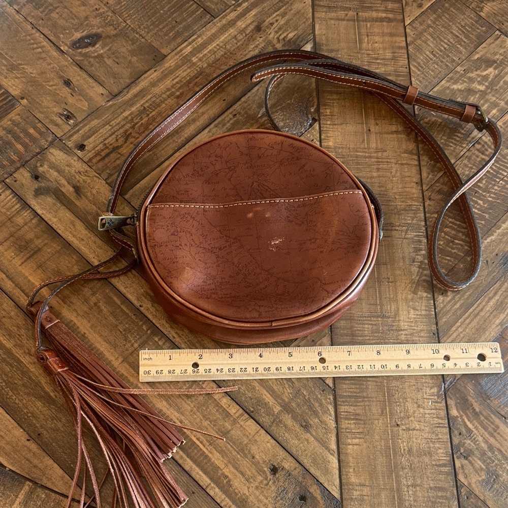 Patricia Nash World Brown Leather Crossbody Bag